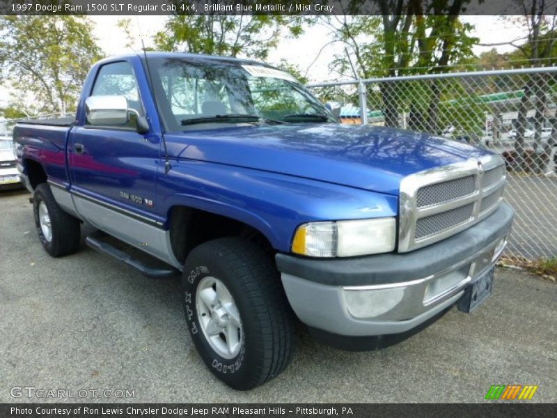 Brilliant Blue Metallic / Mist Gray 1997 Dodge Ram 1500 SLT Regular Cab 4x4