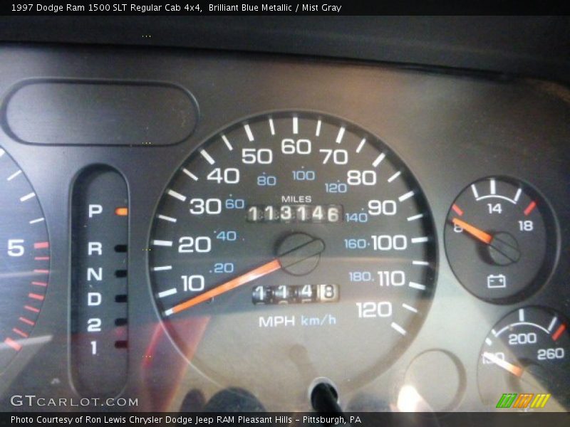 Brilliant Blue Metallic / Mist Gray 1997 Dodge Ram 1500 SLT Regular Cab 4x4