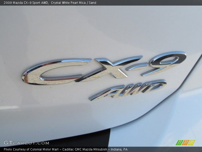 Crystal White Pearl Mica / Sand 2009 Mazda CX-9 Sport AWD