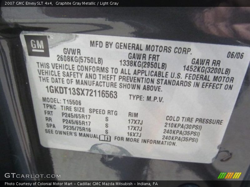 Graphite Gray Metallic / Light Gray 2007 GMC Envoy SLT 4x4