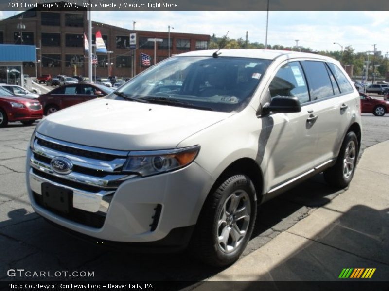 White Suede / Medium Light Stone 2013 Ford Edge SE AWD