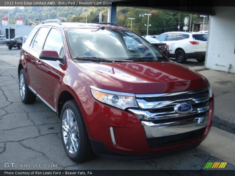 Ruby Red / Medium Light Stone 2013 Ford Edge Limited AWD