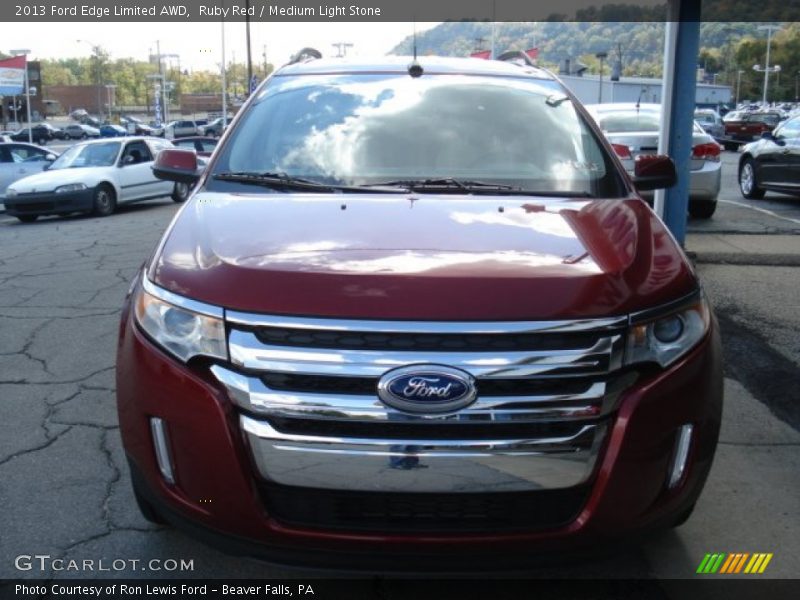 Ruby Red / Medium Light Stone 2013 Ford Edge Limited AWD