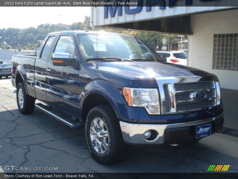 Dark Blue Pearl Metallic / Pale Adobe 2012 Ford F150 Lariat SuperCab 4x4