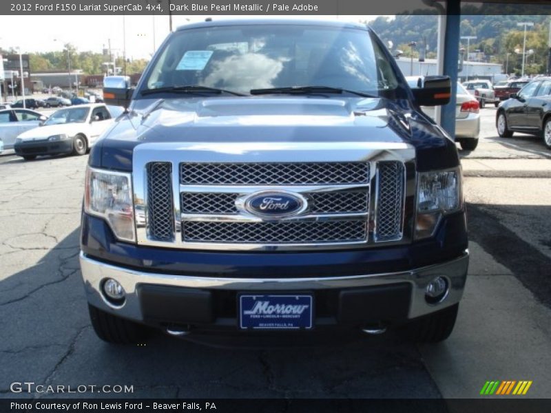 Dark Blue Pearl Metallic / Pale Adobe 2012 Ford F150 Lariat SuperCab 4x4