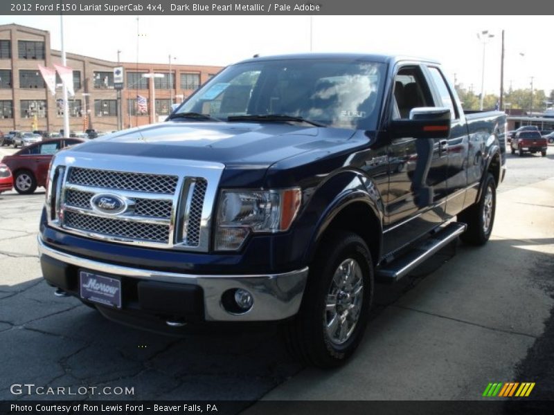 Dark Blue Pearl Metallic / Pale Adobe 2012 Ford F150 Lariat SuperCab 4x4