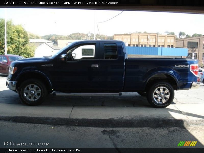Dark Blue Pearl Metallic / Pale Adobe 2012 Ford F150 Lariat SuperCab 4x4