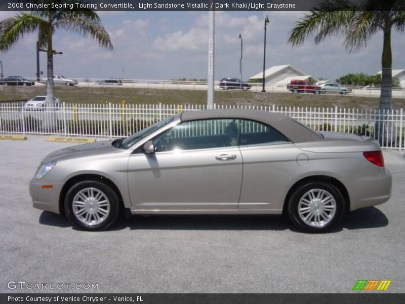 Light Sandstone Metallic / Dark Khaki/Light Graystone 2008 Chrysler Sebring Touring Convertible