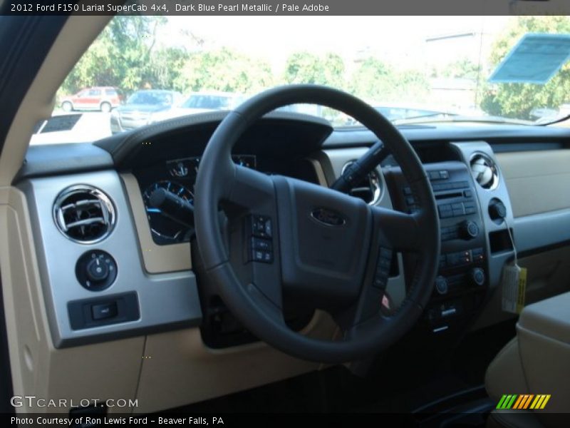 Dark Blue Pearl Metallic / Pale Adobe 2012 Ford F150 Lariat SuperCab 4x4