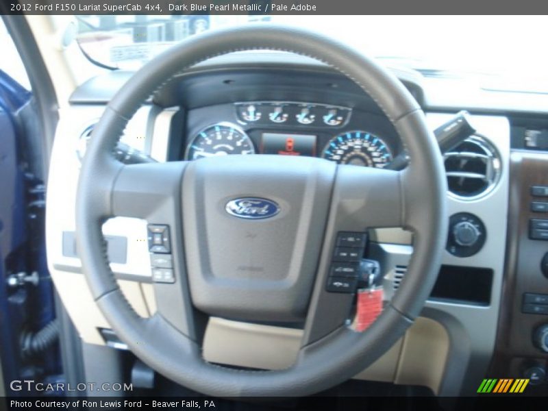 Dark Blue Pearl Metallic / Pale Adobe 2012 Ford F150 Lariat SuperCab 4x4