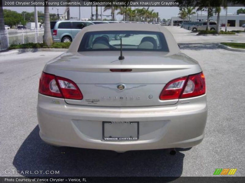 Light Sandstone Metallic / Dark Khaki/Light Graystone 2008 Chrysler Sebring Touring Convertible