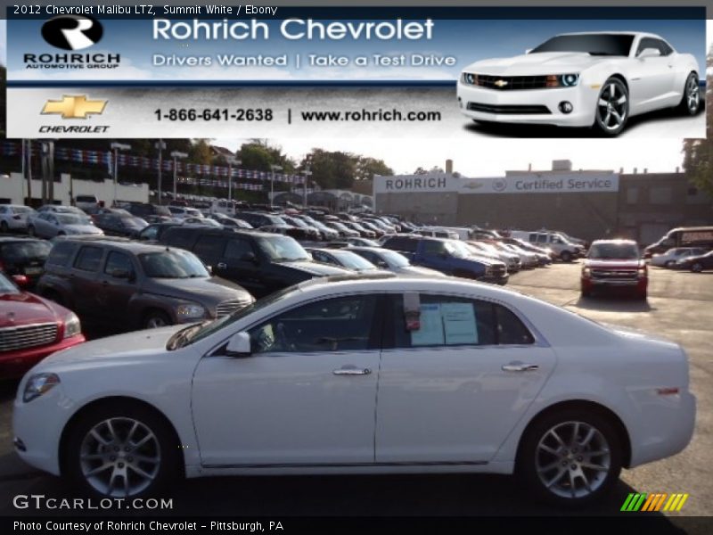 Summit White / Ebony 2012 Chevrolet Malibu LTZ