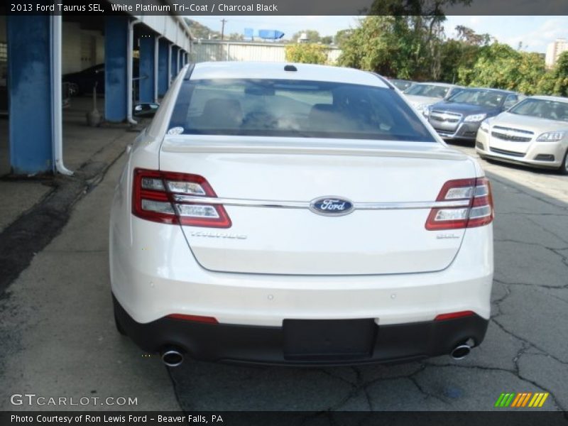 White Platinum Tri-Coat / Charcoal Black 2013 Ford Taurus SEL