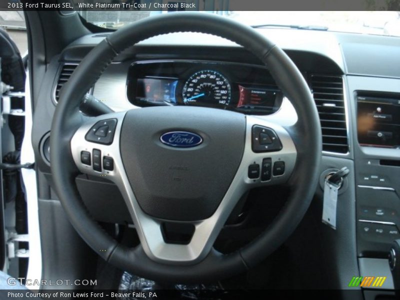 White Platinum Tri-Coat / Charcoal Black 2013 Ford Taurus SEL
