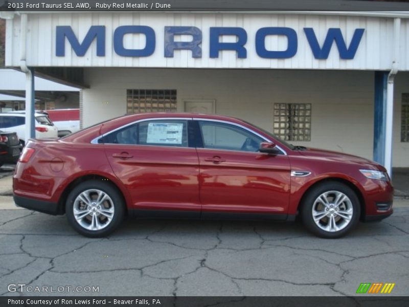 Ruby Red Metallic / Dune 2013 Ford Taurus SEL AWD