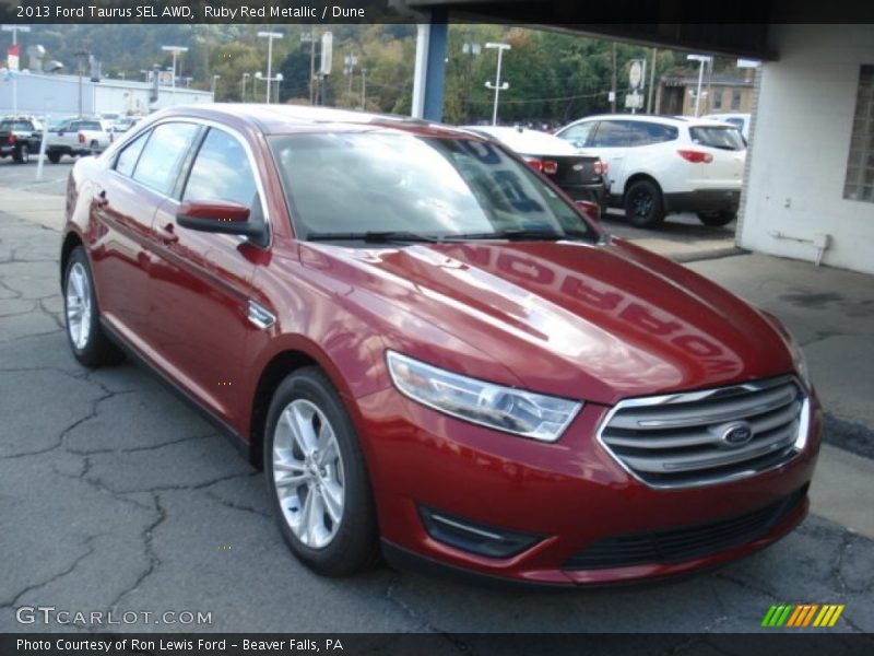 Ruby Red Metallic / Dune 2013 Ford Taurus SEL AWD