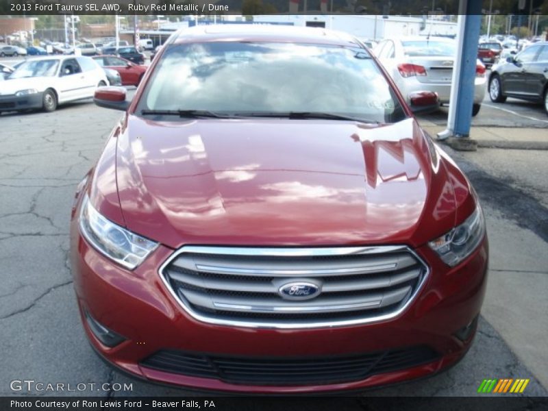 Ruby Red Metallic / Dune 2013 Ford Taurus SEL AWD