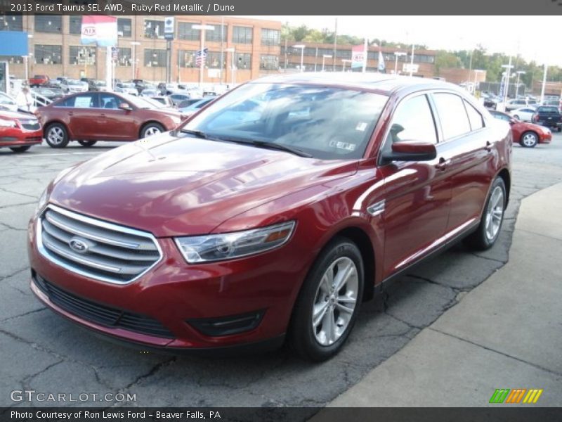 Ruby Red Metallic / Dune 2013 Ford Taurus SEL AWD