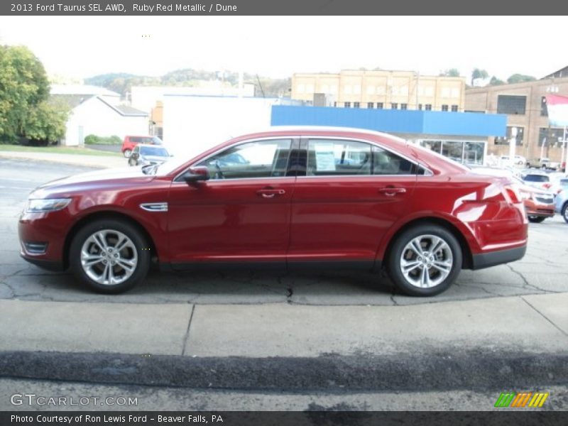Ruby Red Metallic / Dune 2013 Ford Taurus SEL AWD