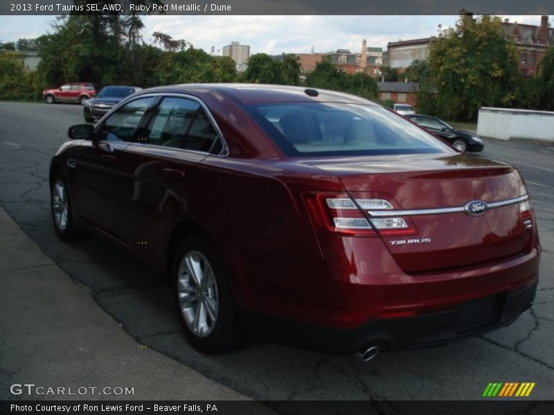 Ruby Red Metallic / Dune 2013 Ford Taurus SEL AWD