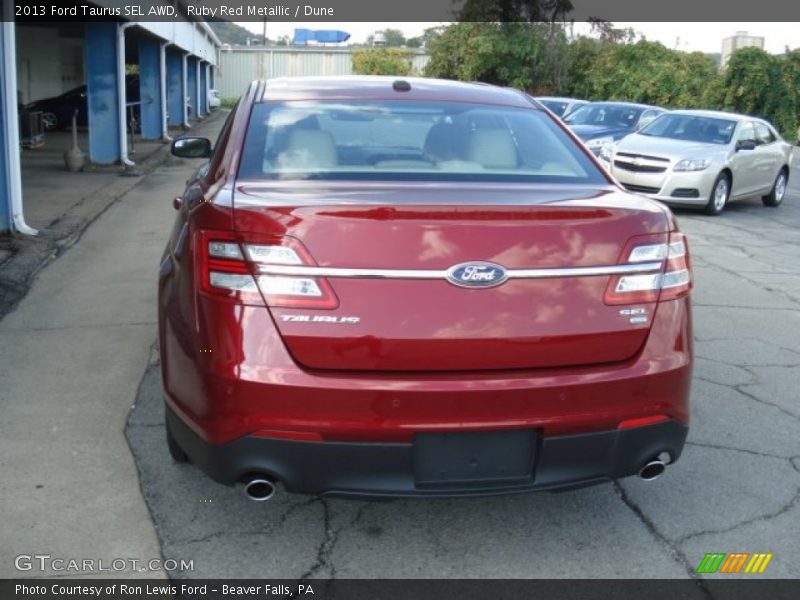 Ruby Red Metallic / Dune 2013 Ford Taurus SEL AWD