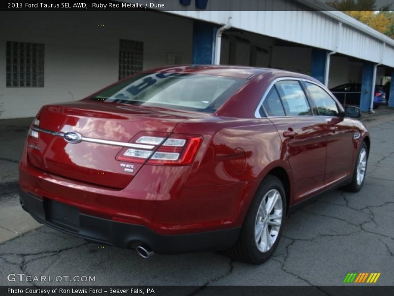 Ruby Red Metallic / Dune 2013 Ford Taurus SEL AWD