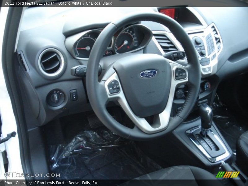 Oxford White / Charcoal Black 2012 Ford Fiesta SEL Sedan
