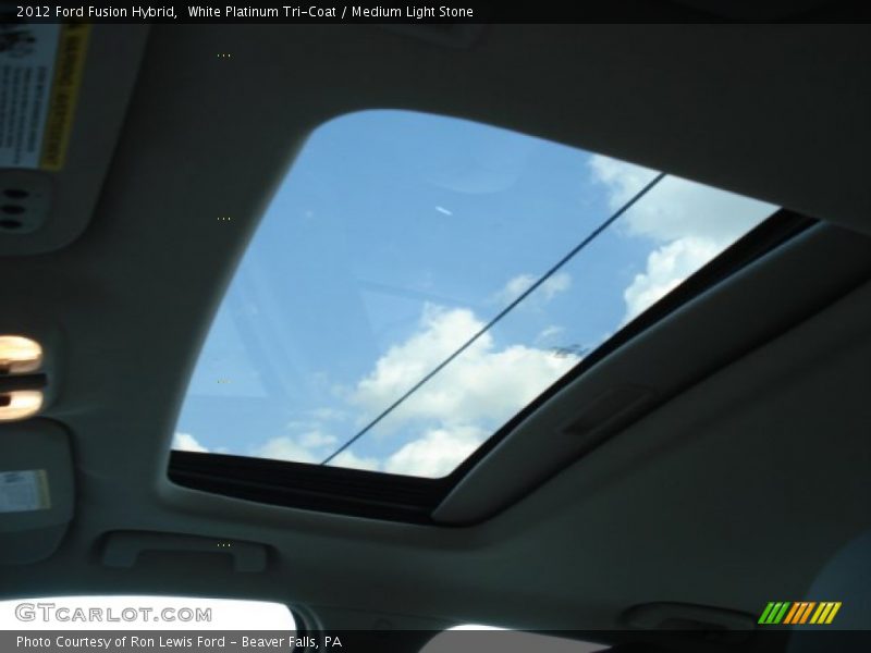 White Platinum Tri-Coat / Medium Light Stone 2012 Ford Fusion Hybrid