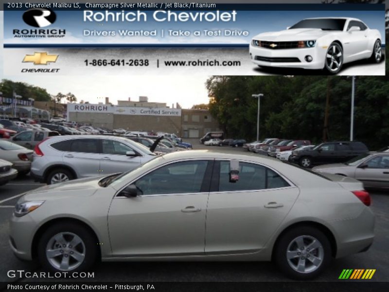 Champagne Silver Metallic / Jet Black/Titanium 2013 Chevrolet Malibu LS
