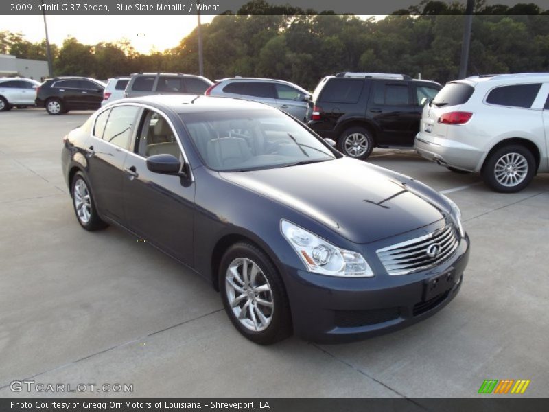 Blue Slate Metallic / Wheat 2009 Infiniti G 37 Sedan