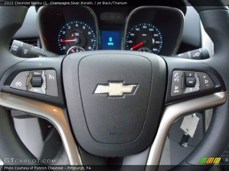 Champagne Silver Metallic / Jet Black/Titanium 2013 Chevrolet Malibu LS