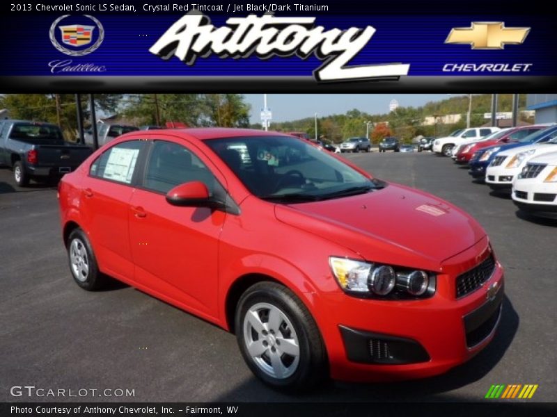Crystal Red Tintcoat / Jet Black/Dark Titanium 2013 Chevrolet Sonic LS Sedan