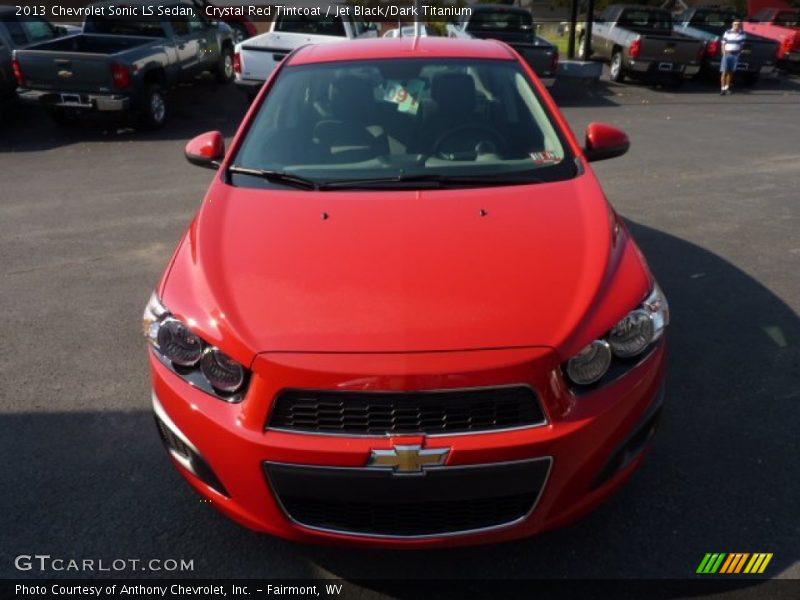 Crystal Red Tintcoat / Jet Black/Dark Titanium 2013 Chevrolet Sonic LS Sedan