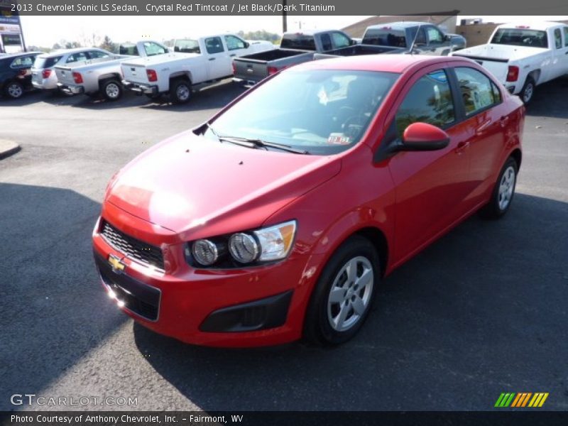 Crystal Red Tintcoat / Jet Black/Dark Titanium 2013 Chevrolet Sonic LS Sedan