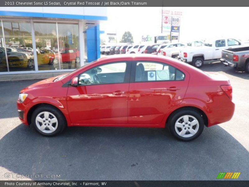 Crystal Red Tintcoat / Jet Black/Dark Titanium 2013 Chevrolet Sonic LS Sedan