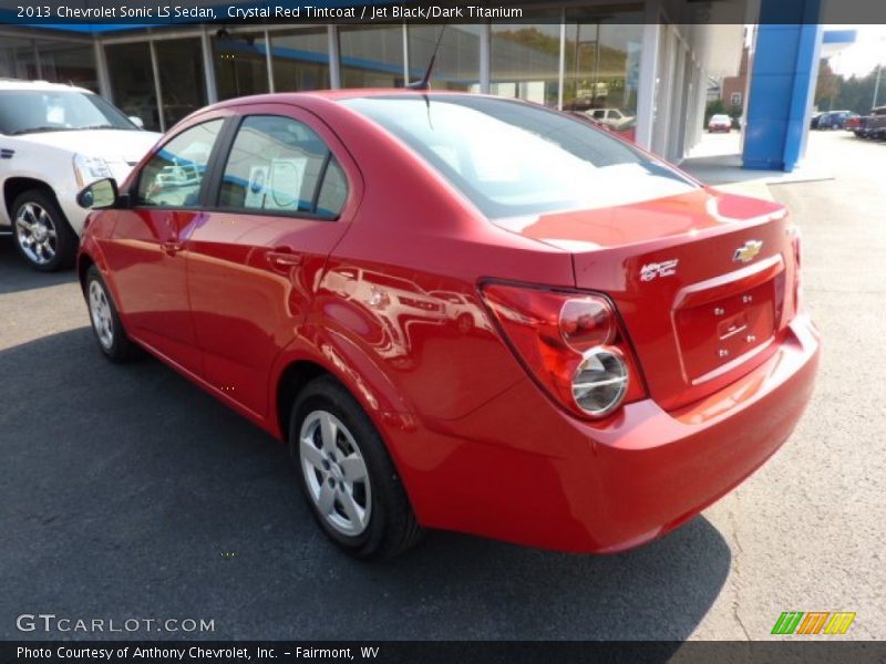 Crystal Red Tintcoat / Jet Black/Dark Titanium 2013 Chevrolet Sonic LS Sedan