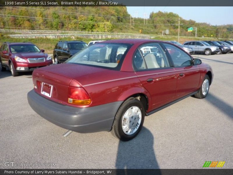 Brilliant Red Metallic / Black/Gray 1998 Saturn S Series SL1 Sedan