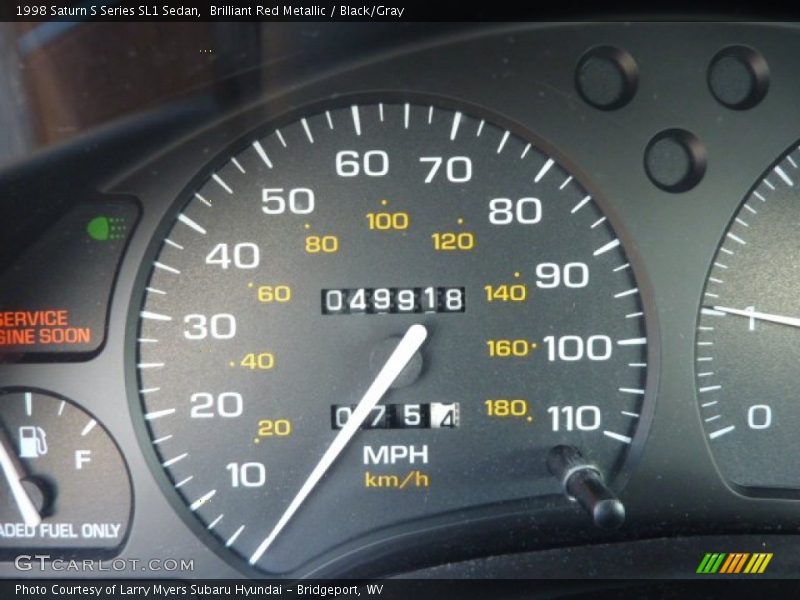 Brilliant Red Metallic / Black/Gray 1998 Saturn S Series SL1 Sedan