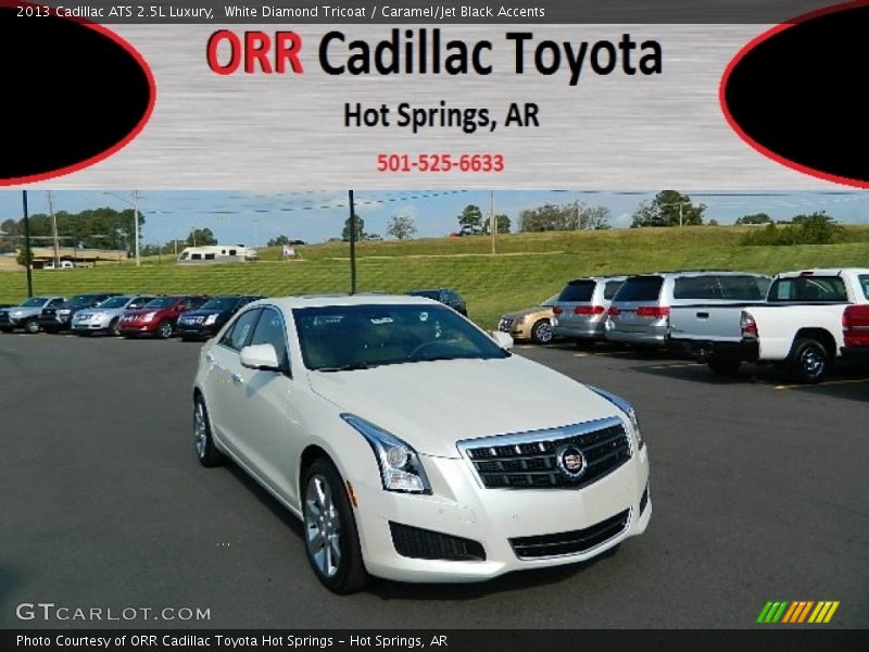 White Diamond Tricoat / Caramel/Jet Black Accents 2013 Cadillac ATS 2.5L Luxury
