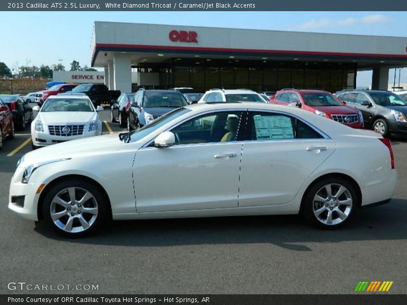White Diamond Tricoat / Caramel/Jet Black Accents 2013 Cadillac ATS 2.5L Luxury