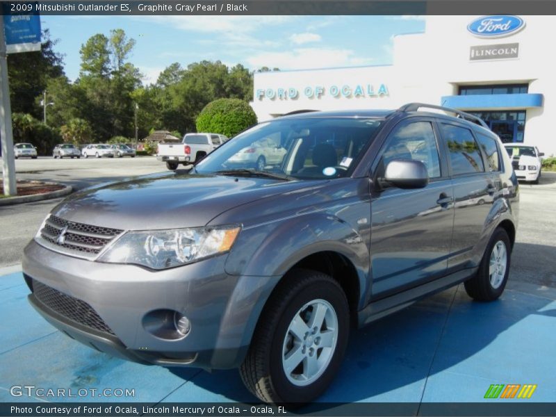 Graphite Gray Pearl / Black 2009 Mitsubishi Outlander ES
