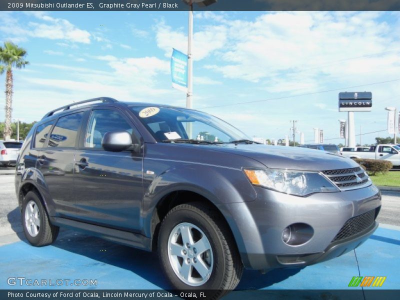 Graphite Gray Pearl / Black 2009 Mitsubishi Outlander ES