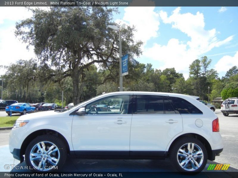 White Platinum Tri-Coat / Medium Light Stone 2013 Ford Edge Limited