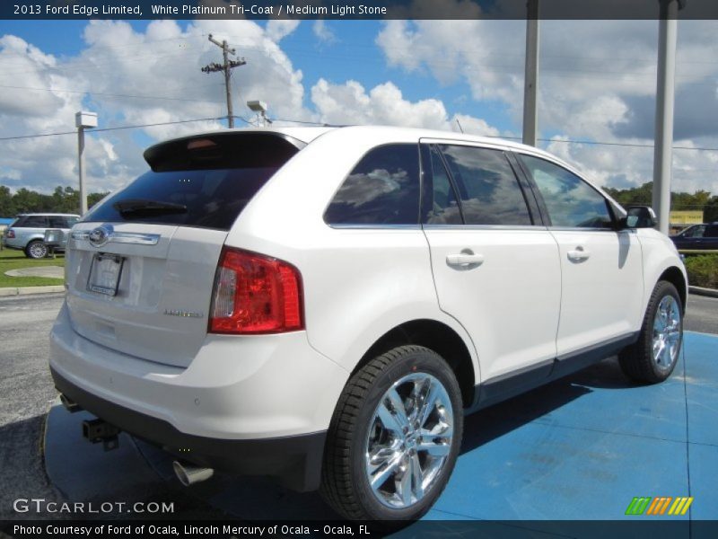 White Platinum Tri-Coat / Medium Light Stone 2013 Ford Edge Limited