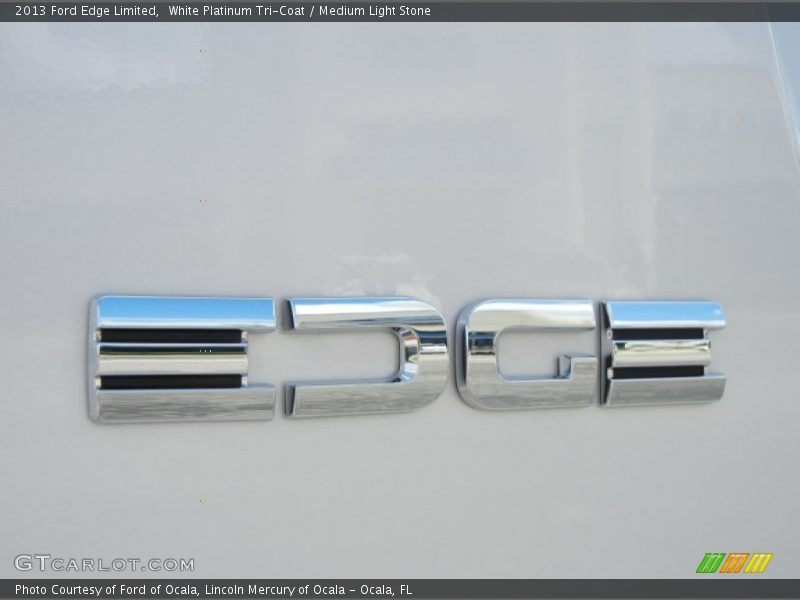 White Platinum Tri-Coat / Medium Light Stone 2013 Ford Edge Limited