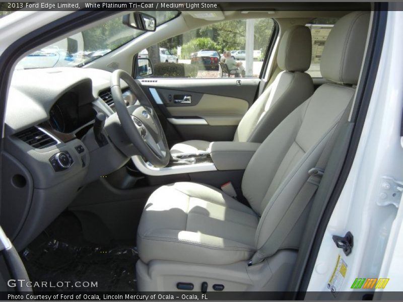 White Platinum Tri-Coat / Medium Light Stone 2013 Ford Edge Limited