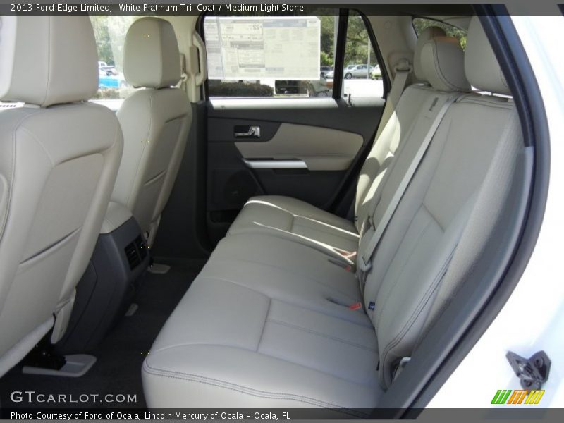 White Platinum Tri-Coat / Medium Light Stone 2013 Ford Edge Limited
