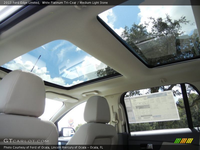 White Platinum Tri-Coat / Medium Light Stone 2013 Ford Edge Limited