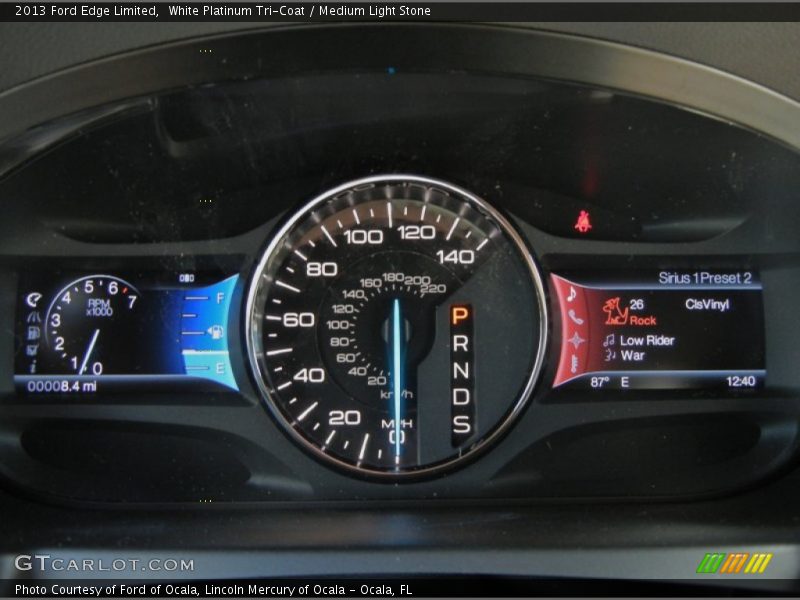 White Platinum Tri-Coat / Medium Light Stone 2013 Ford Edge Limited