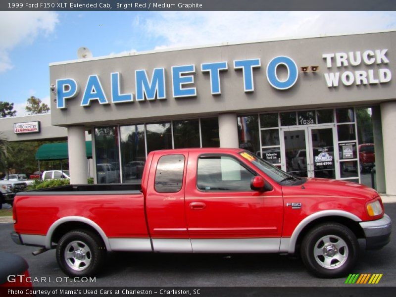 Bright Red / Medium Graphite 1999 Ford F150 XLT Extended Cab